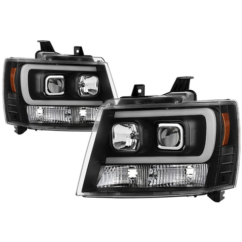 Spyder 07-14 Chevy Suburban/Tahoe V2 Projector Headlights LED Turn Sig Black PRO-YD-CSUB07V3-SB-BK - 5086242