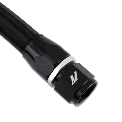 Mishimoto 3Ft Stainless Steel Braided Hose w/ -10AN Straight/90 Fittings - Black - MMSBH-10-3NBK
