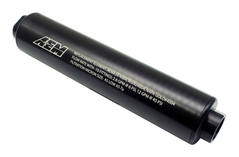 AEM Universal High Flow -10 AN Inline Black Fuel Filter - 25-201BK