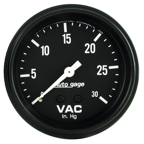 Autometer AutoGage 2-5/8in. / 0-30 IN HG / Mechanical Full Sweep Vacuum Gauge - 2317