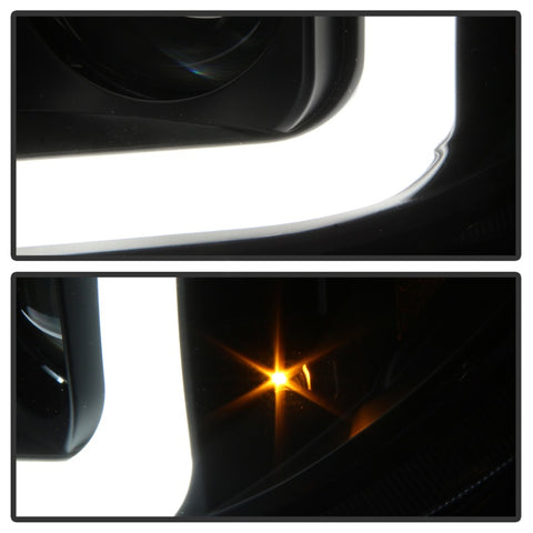 Spyder 08-13 Toyota Sequoia Projector Headlights - Light Bar DRL - Black PRO-YD-TTU07V2-LB-BK - 5085344