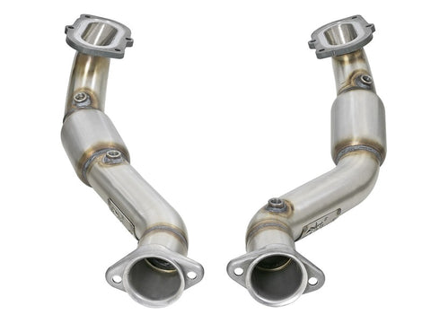 aFe POWER 14-18 Chevrolet Corvette C7 & Z06 Twisted Steel 3in 304 Stainless Steel Mid Pipe w/ Cat - 48-34130-1YC