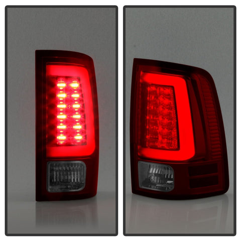 Spyder 09-16 Dodge Ram 1500 Light Bar LED Tail Lights - Red Clear ALT-YD-DRAM09V2-LED-RC - 5084040