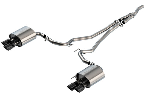 Borla 19-20 Ford Mustang Ecoboost 2.3L 2.25in S-type Exhaust w/ Valves - Black Chrome Tips - 140827BC