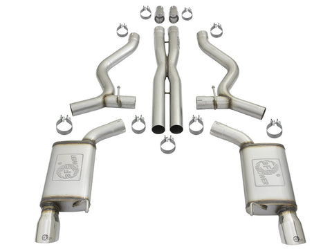 aFe MACHForce XP 3in Sport Tone Cat-Back Exhausts w/ Polished Tips 15-17 Ford Mustang V6/V8 - 49-33087-P