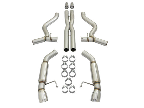 aFe MACHForce XP 3in Aggressive Toned Cat-Back Exhausts w/ Polished Tips 15-17 Ford Mustang V6/V8 - 49-33088-P
