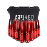 Mishimoto Mishimoto Steel Spiked Lug Nuts M14 x 1.5 24pc Set Red - MMLG-SP1415-24RD