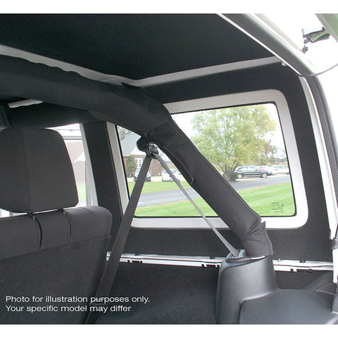 DEI 11-18 Jeep Wrangler JK 4-Door Boom Mat Rear Side Window Trim - 2 Piece - Black Leather Look - 50163