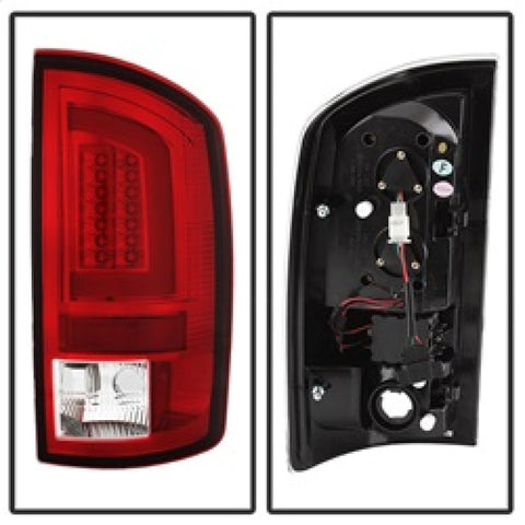 Spyder 07-09 Dodge Ram 2500/3500 V3 Light Bar LED Tail Lights - Red Clear (ALT-YD-DRAM06V3-LBLED-RC) - 5084286