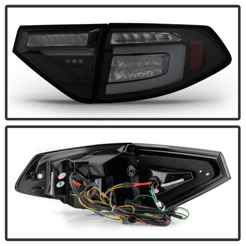 Spyder 08-14 Subara Impreza WRX Hatchback LED Tail Lights Seq Signal Blk Smoke ALT-YD-SI085D-SEQ-BSM - 5086747