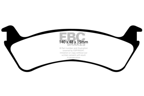 EBC 00-02 Ford Explorer Sport 4.0 2WD (Phenolic PisTons) Greenstuff Rear Brake Pads - DP61130
