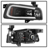 Spyder Dodge Charger 06-10 Projector Headlights - LED Light Bar - Black PRO-YD-DCH05V2-LB-BK - 5085245