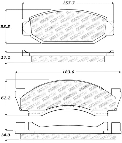 StopTech Performance 72-74 Ford Gran Torino / Ranchero / Thunderbird Front Brake Pads - 309.00500