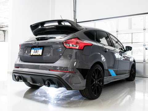 AWE Tuning Ford Focus RS Touring Edition Cat-back Exhaust- Resonated - Chrome Silver Tips - 3020-32036