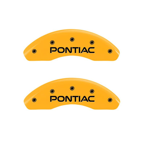 MGP 4 Caliper Covers Engraved Front Pontiac Rear G6 Yellow Finish Black Char 2007 Pontiac G5 - 18025SPG6YL