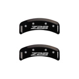 MGP 4 Caliper Covers Engraved Front Gen 4/Camaro Engraved Rear Gen 4/Z28 Black finish silver ch - 14026SZ84BK