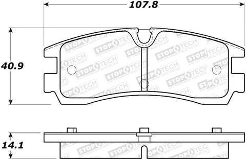 StopTech Street Select Brake Pads - Rear - 305.07540