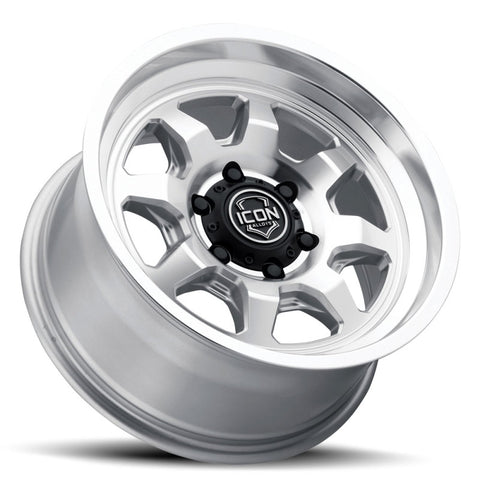 ICON Nuevo 17 X 8.5 5 X 4.5 0mm Offset 4.75in BS Silver Machined - 8117856547SM