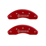 MGP 4 Caliper Covers Engraved Front Lincoln Engraved Rear MKZ Red finish silver ch - 36008SLCZRD