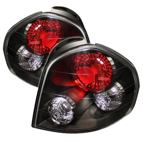 Spyder Hyundai Santa Fe 01-06 (01-04 Model use 3 Bulbs only)Euro Tail Lights Blk ALT-YD-HYSF01-BK - 5005359