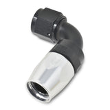 Russell Performance -16 AN Silver/Black 90 Degree Full Flow Hose End - 610203