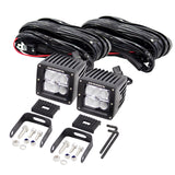 Go Rhino Cube Lights (Incl. 2 - 3in. LED Cube Lights/Relay/Switch/Wire Harness) - 751002