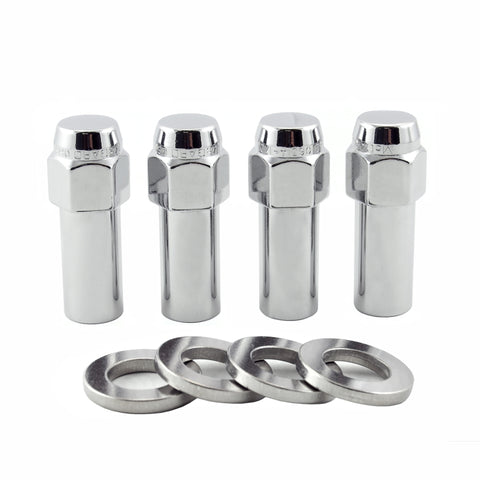 McGard Hex Lug Nut (X-Long Shank - 1.365in.) 7/16-20 / 13/16 Hex / 2.27in. Length (4-Pack) - Chrome - 63015