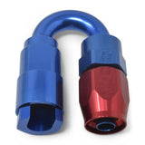 Russell Performance 5/16in SAE Quick Disc Female to -6 Hose Red/Blue 180 Degree Hose End - 611280