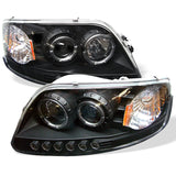 Spyder Ford F150 97-03 Projector - LED Halo Amber Reflctr LED Blk PRO-YD-FF15097-1P-AM-BK - 5010261