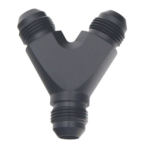 DeatschWerks 8AN Male Flare to 8AN Male Flare to 8AN Male Flare Y Fitting - Anodized Matte Black - 6-02-0706-B