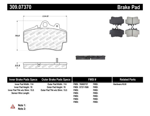 StopTech Performance Brake Pads - 309.07370