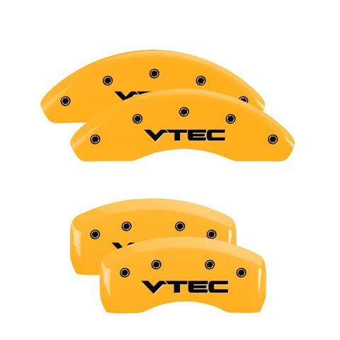 MGP 4 Caliper Covers Engraved Front & Rear Vtech Yellow Finish Black Char 2000 Honda Accord - 20204SVTCYL