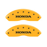 MGP 4 Caliper Covers Engraved Front Honda Rear H Logo Yellow Finish Black Char 2010 Honda Crosstour - 20211SHOHYL