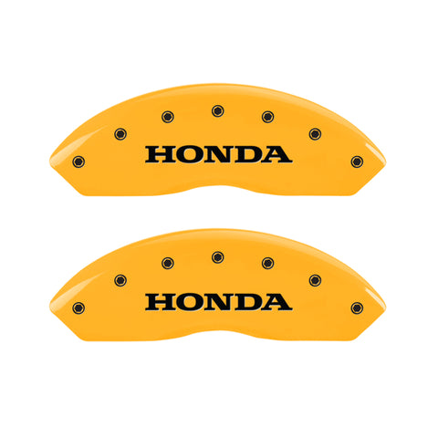 MGP 4 Caliper Covers Engraved Front Honda Rear H Logo Yellow Finish Black Char 2010 Honda Crosstour - 20211SHOHYL