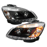 Spyder Mercedes Benz C-Class 08-11 Projector Headlights Halogen - DRL Blk PRO-YD-MBW20408-DRL-BK - 5042262