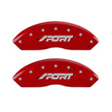 MGP 4 Caliper Covers Engraved Front & Rear SPORT Red finish silver ch - 10119SSPORD