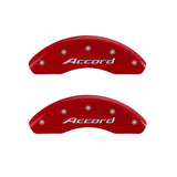 MGP 4 Caliper Covers Engraved Front Accord Engraved Rear Accord Red finish silver ch - 20214SACCRD