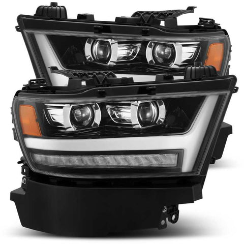 AlphaRex 19-20 Ram 1500HD PRO-Series Proj Headlights Plnk Style Jet Blk w/Activ Light/Seq Signal/DRL - 880513