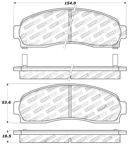 StopTech Sport Brake Pads w/Shims and Hardware - Rear - 309.08330