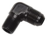 Russell Performance -12 AN to 1/2in NPT 90 Degree Flare to Pipe Adapter (Black) - 660903