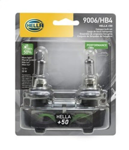 Hella Bulb 9006 12V 55W P22D T4 +50 (2) - 9006P50TB