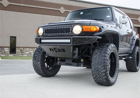 N-Fab M-RDS Front Bumper 06-17 Toyota FJ Cruiser - Tex. Black w/Silver Skid Plate - T061MRDS