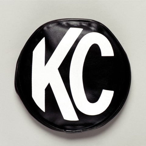 KC HiLiTES 6in. Round Soft Cover (Pair) - Black w/Yellow KC Logo - 5102