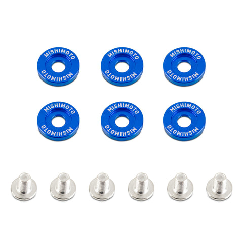 Mishimoto Small Fender Washer Kit (6pcs) - Blue - MMFW-SM-6BL