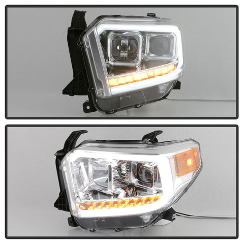 xTune 14-17 Toyota Tundra DRL LED Light Bar Projector Headlights - Chrome (PRO-JH-TTU14-LB-C) - 9043048