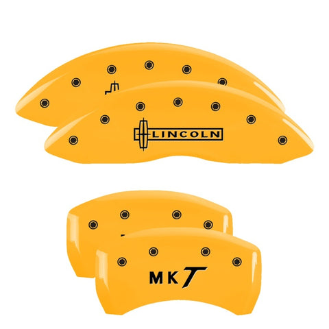 MGP 4 Caliper Covers Engraved Front Lincoln Engraved Rear Star logo Yellow finish black ch - 36012SLC1YL