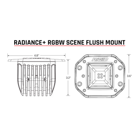 Rigid Industries Radiance+ Scene RGBW Flush Mount - Pair - 682153