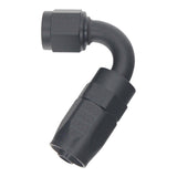 DeatschWerks 6 AN Female Flare Swivel 120-Degree Hose End CPE - Anodized Matte Black - 6-02-0820-B