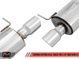 AWE Tuning S197 Mustang GT Axle-back Exhaust - Touring Edition (Chrome Silver Tips) - 3015-32094