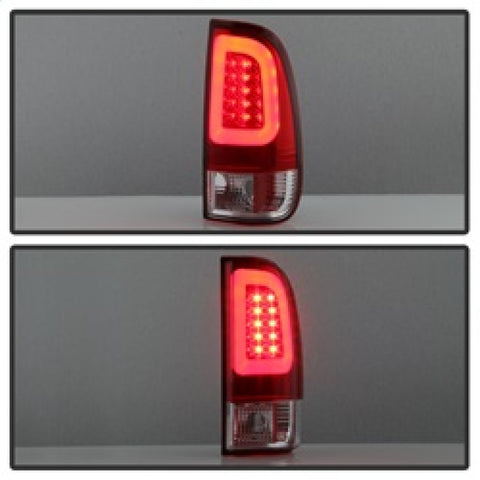 Spyder 08-16 Ford Super Duty F-250 V3 Light Bar LED Tail Lights - Red Clear (ALT-YD-FS07V3-LBLED-RC) - 5084736